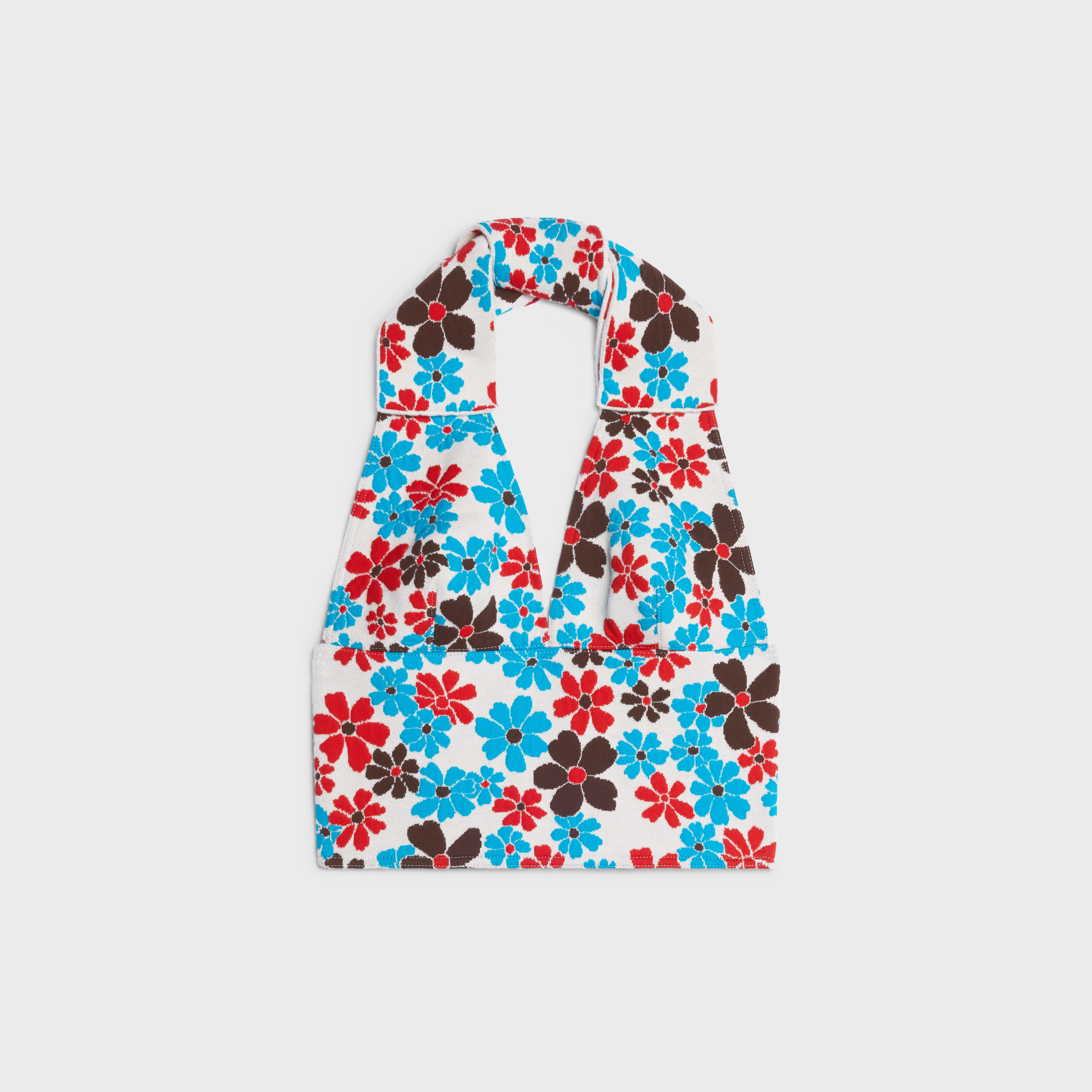 top IN polyamide jacquard - WHITE MULTICOLOR | CELINE